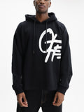 Off - White Hoodie Shared Spray Logo Black