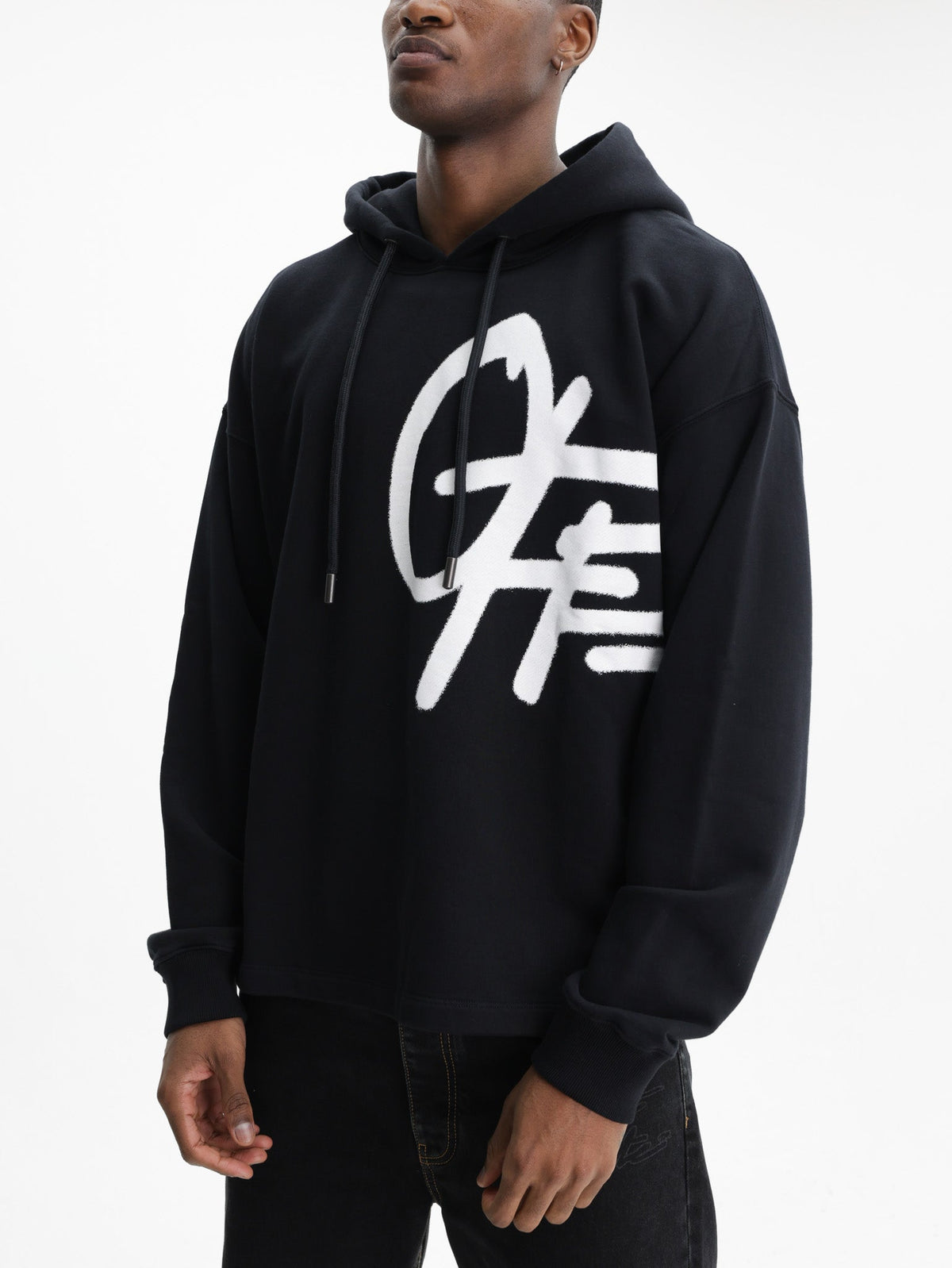 Off - White Hoodie Shared Spray Logo Black