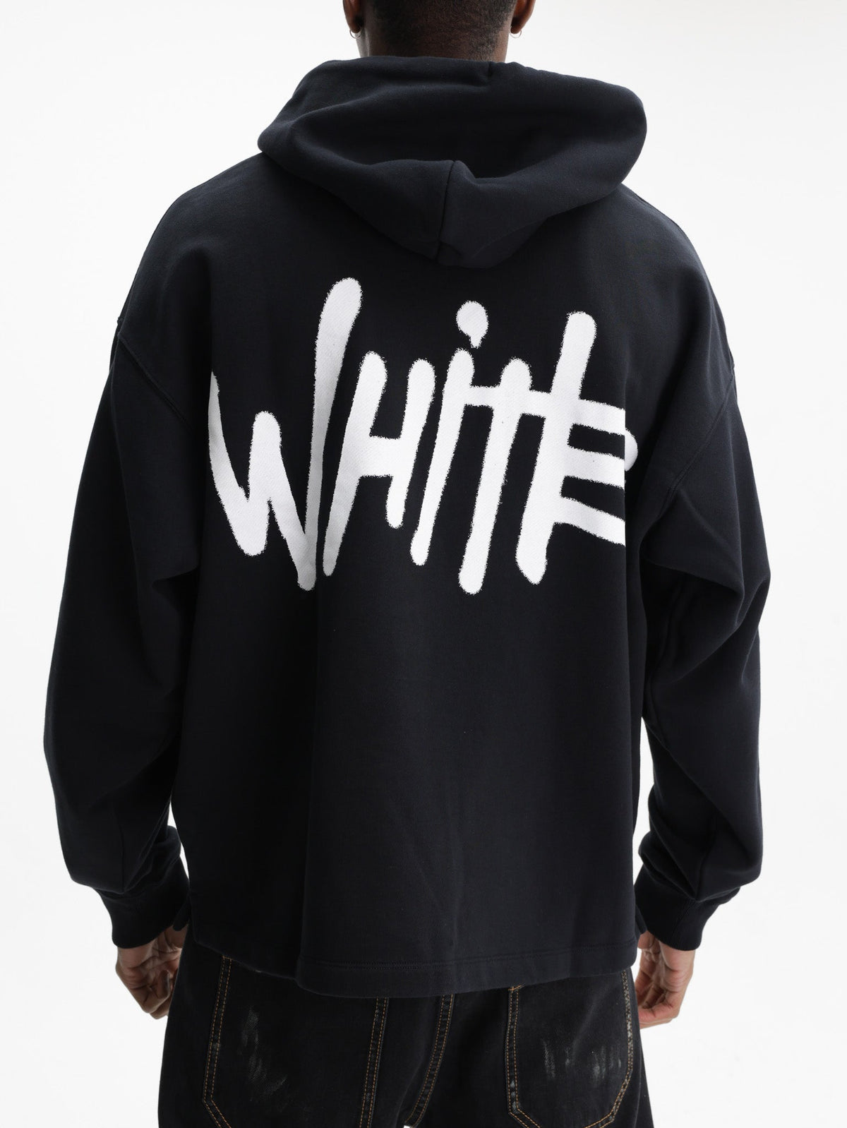 Off - White Hoodie Shared Spray Logo Black