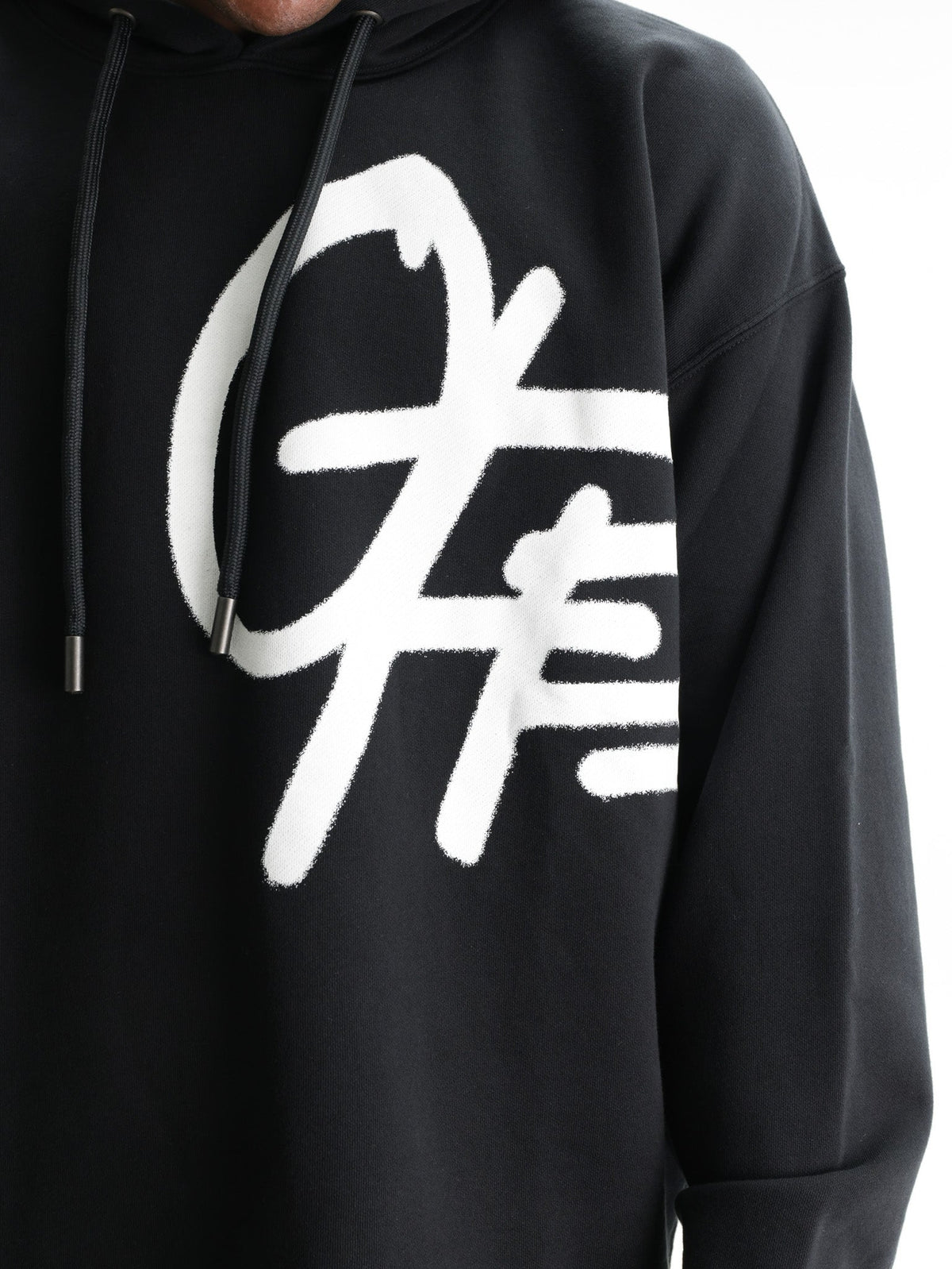 Off - White Hoodie Shared Spray Logo Black