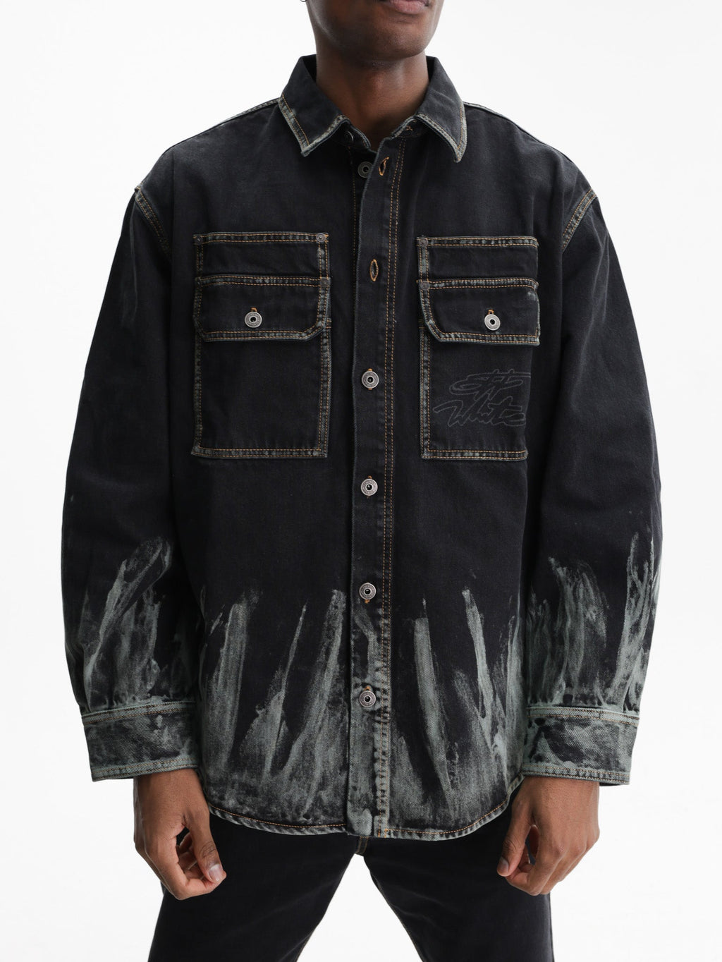 Off - White Shirt Military Over Multi Colour