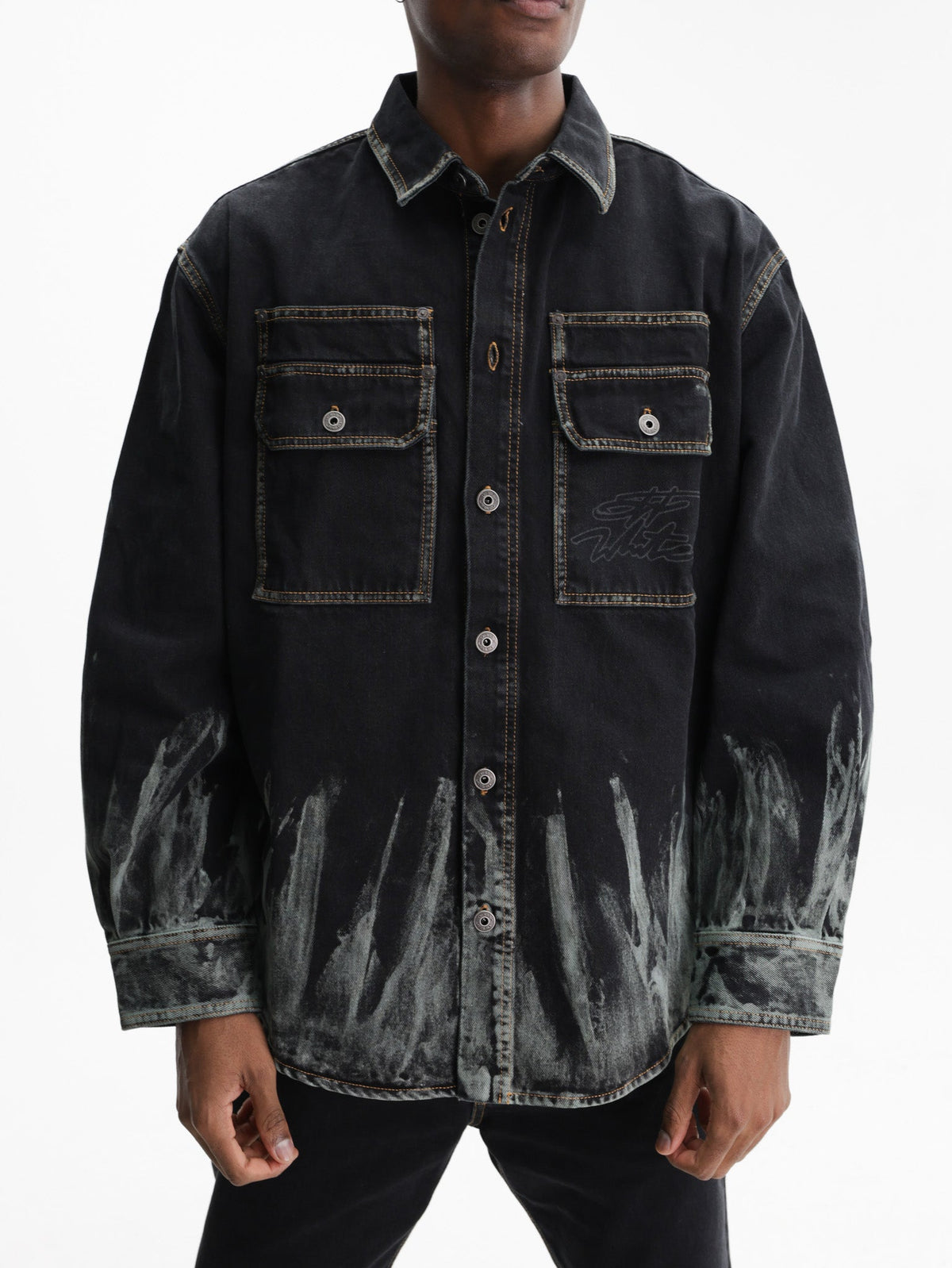 Off - White Shirt Military Over Multi Colour