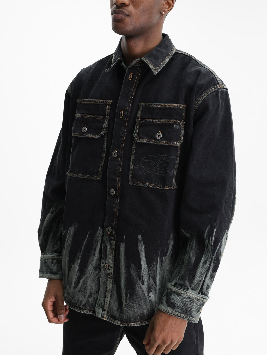 Off - White Shirt Military Over Multi Colour