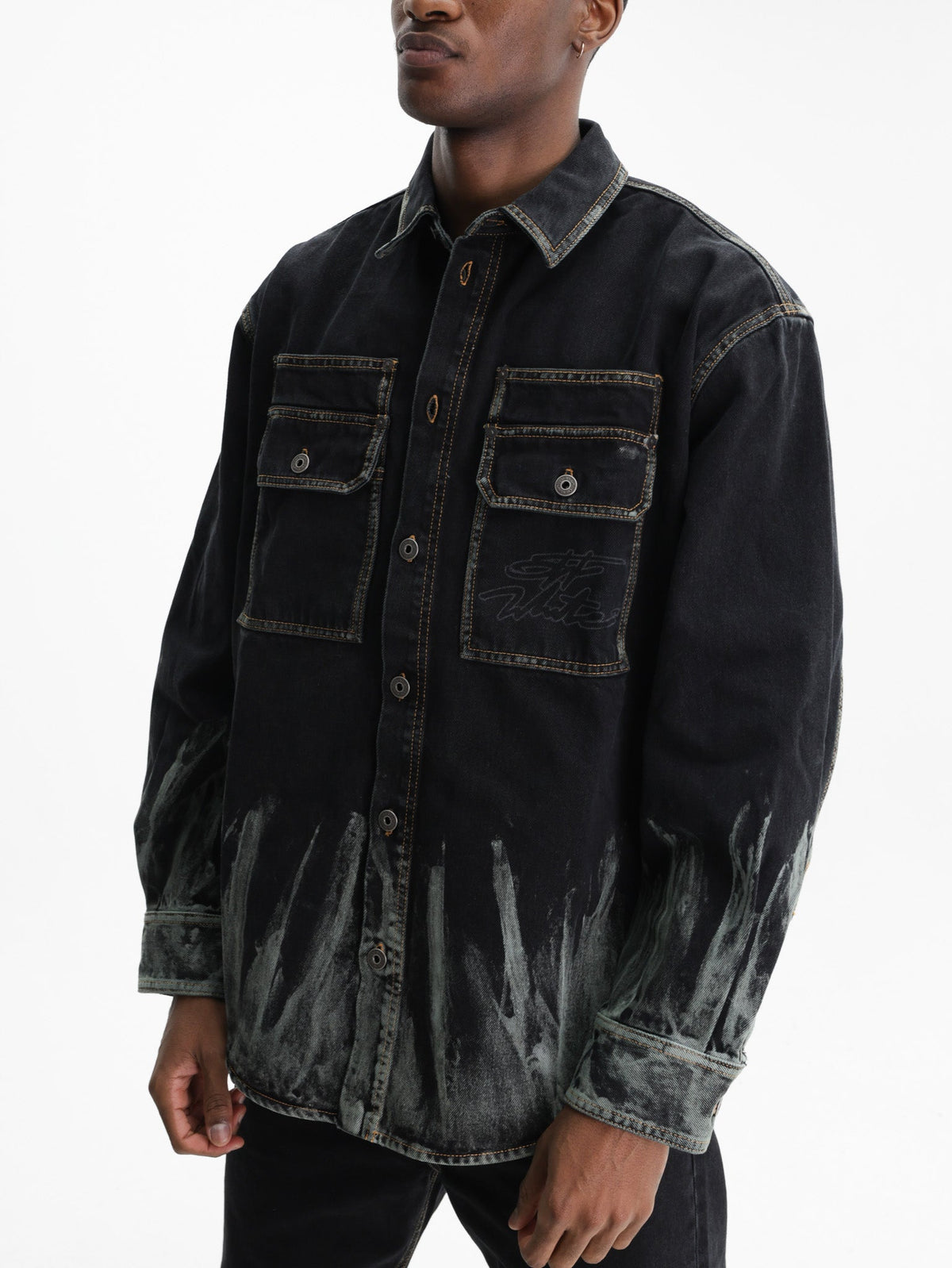 Off - White Shirt Military Over Multi Colour