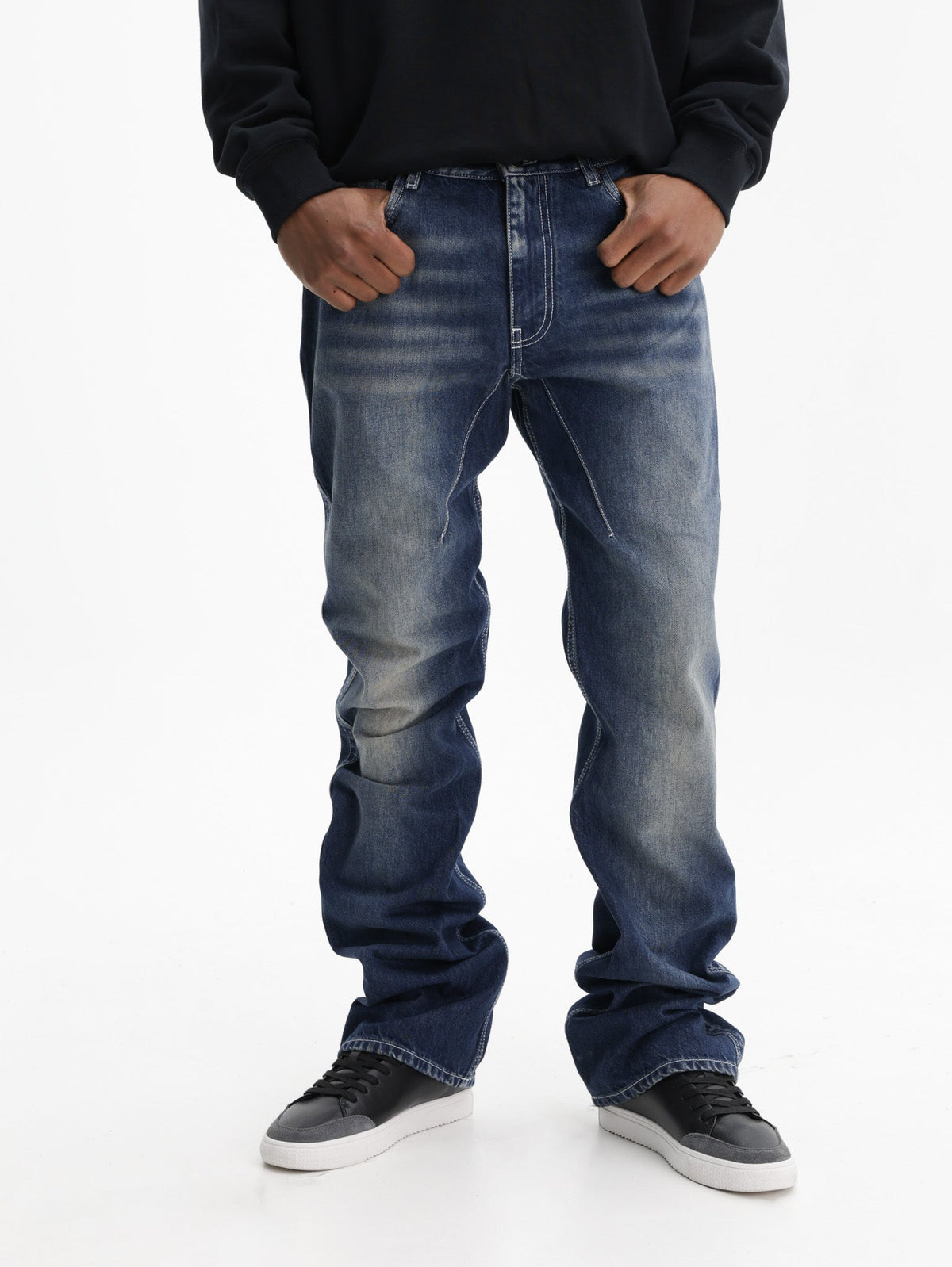 Off - White Jeans Diag Twisted Stack Dark Wash