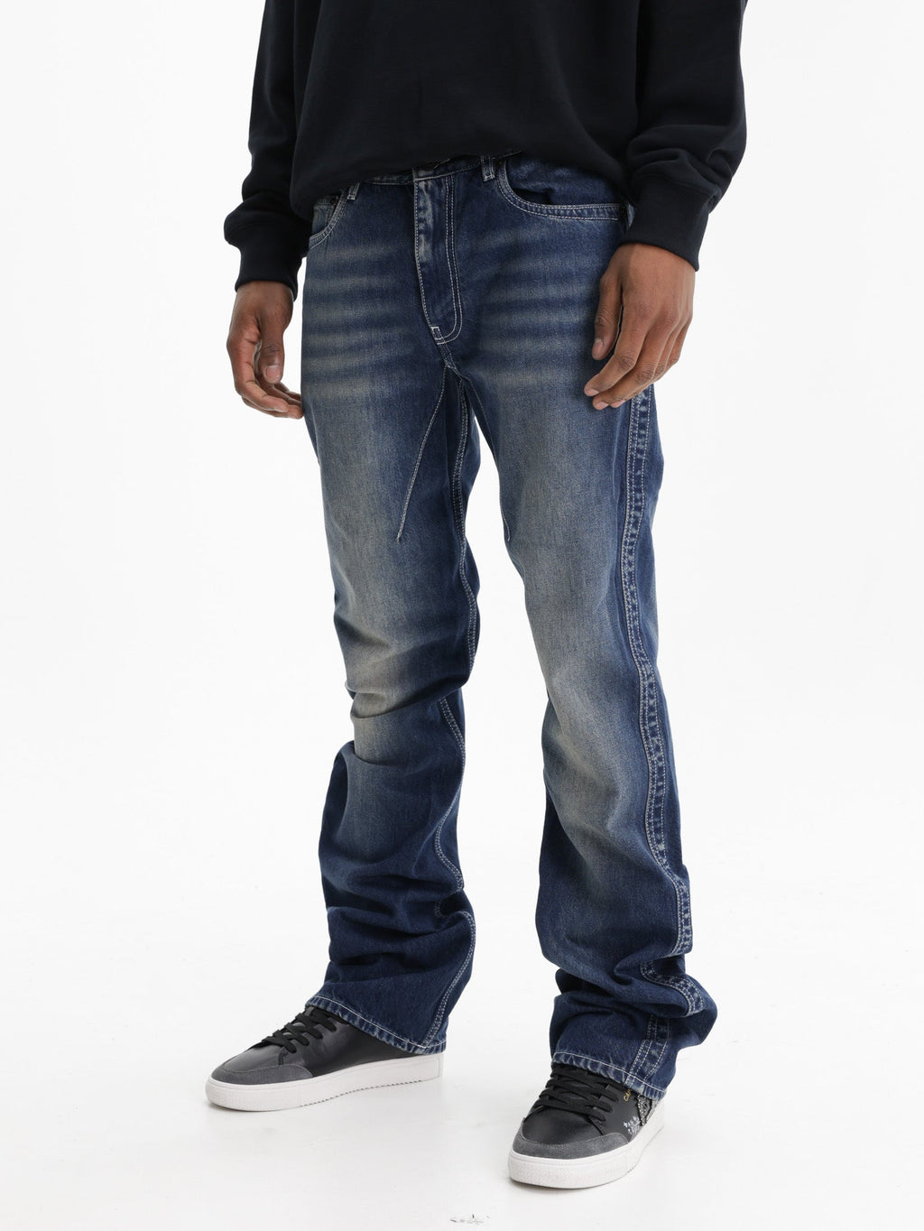 Off - White Jeans Diag Twisted Stack Dark Wash