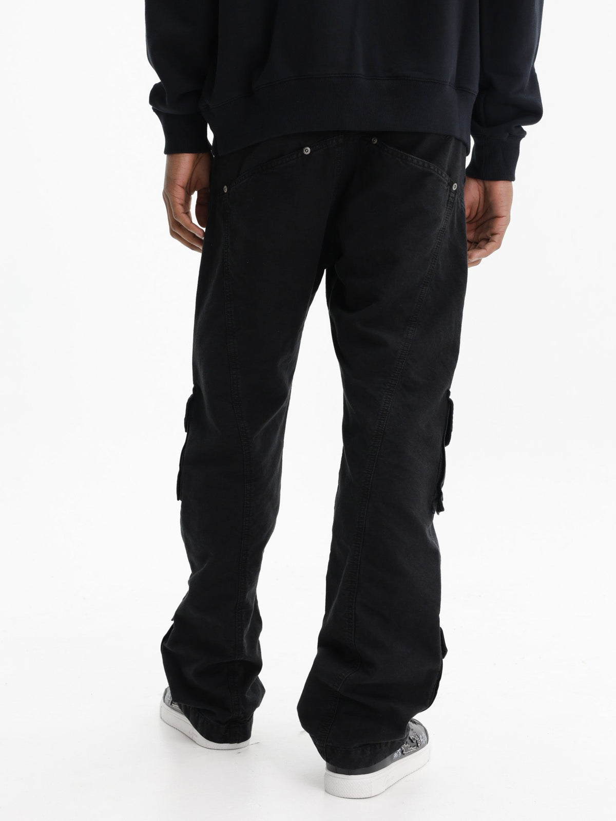 Off - White Pants Multi Pockets Relax Black