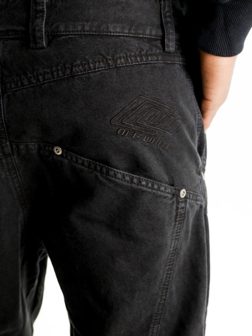 Off - White Pants Multi Pockets Relax Black