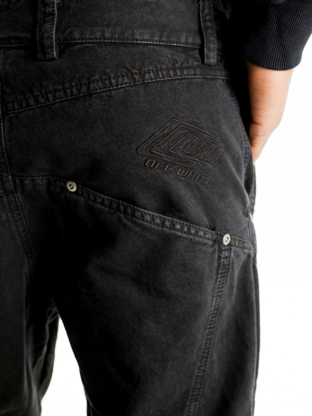Off - White Pants Multi Pockets Relax Black