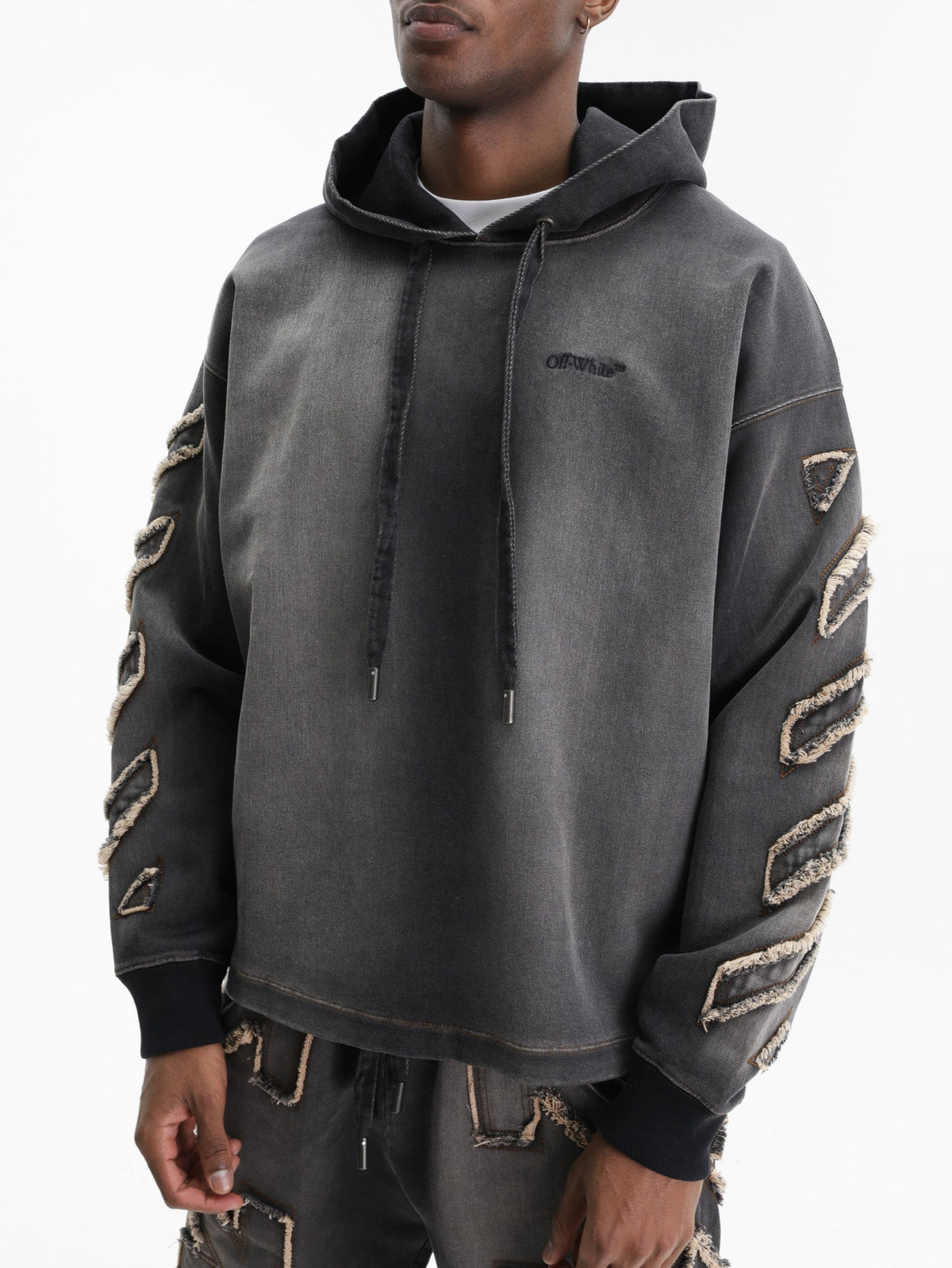 Off - White Hoodie Arrow Distr Den Black