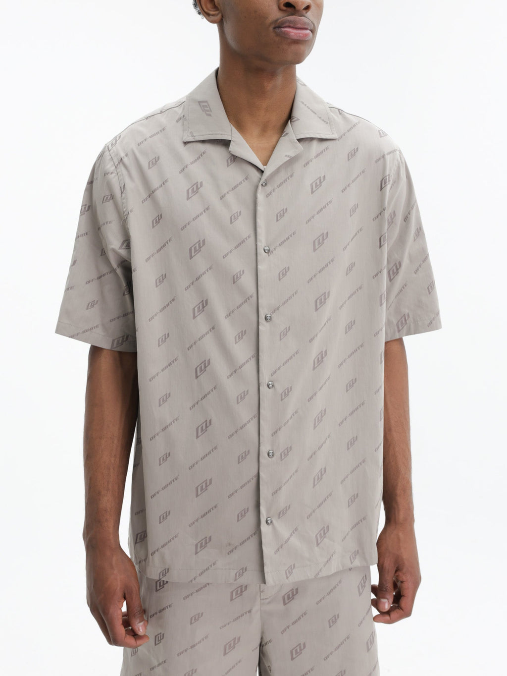 Off - White Shirt Jacquard Bowling Stone