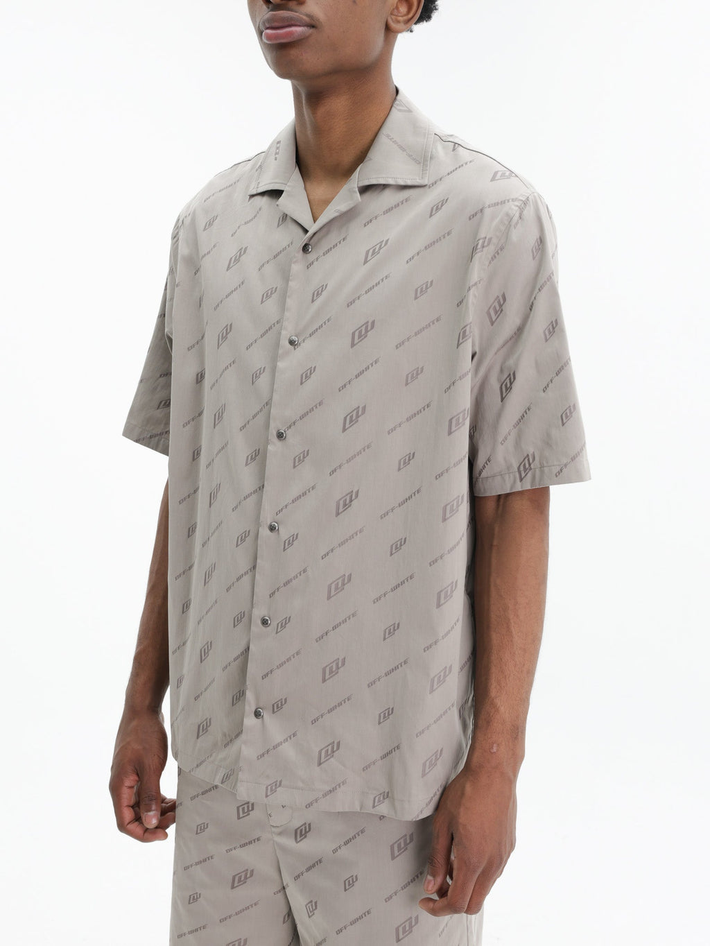 Off - White Shirt Jacquard Bowling Stone