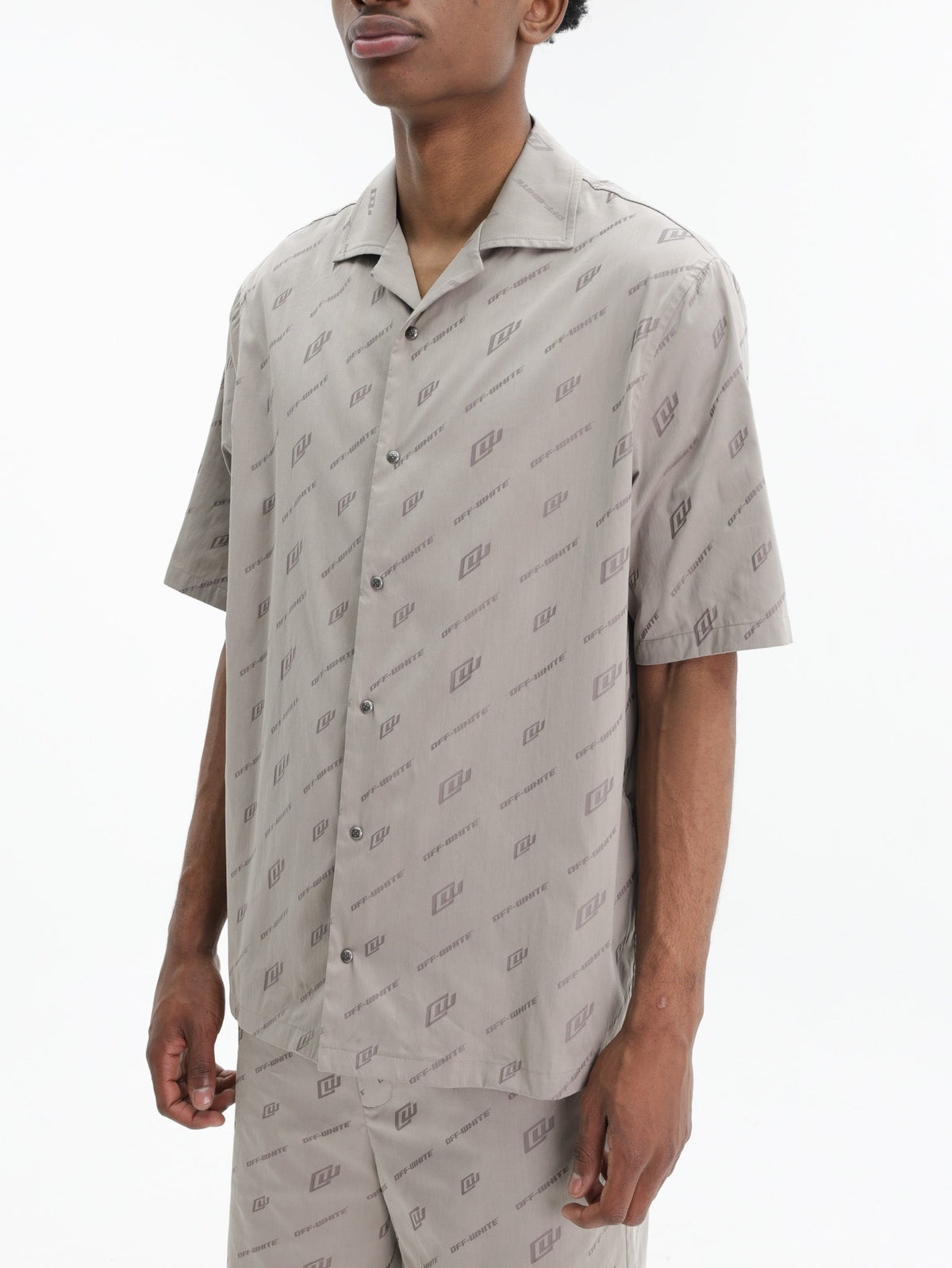 Off - White Shirt Jacquard Bowling Stone