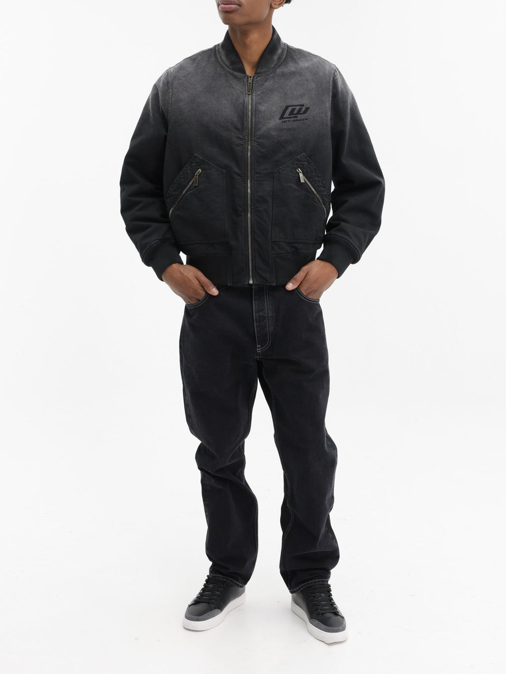 Off - White Jeans Half Arrow Darted Black