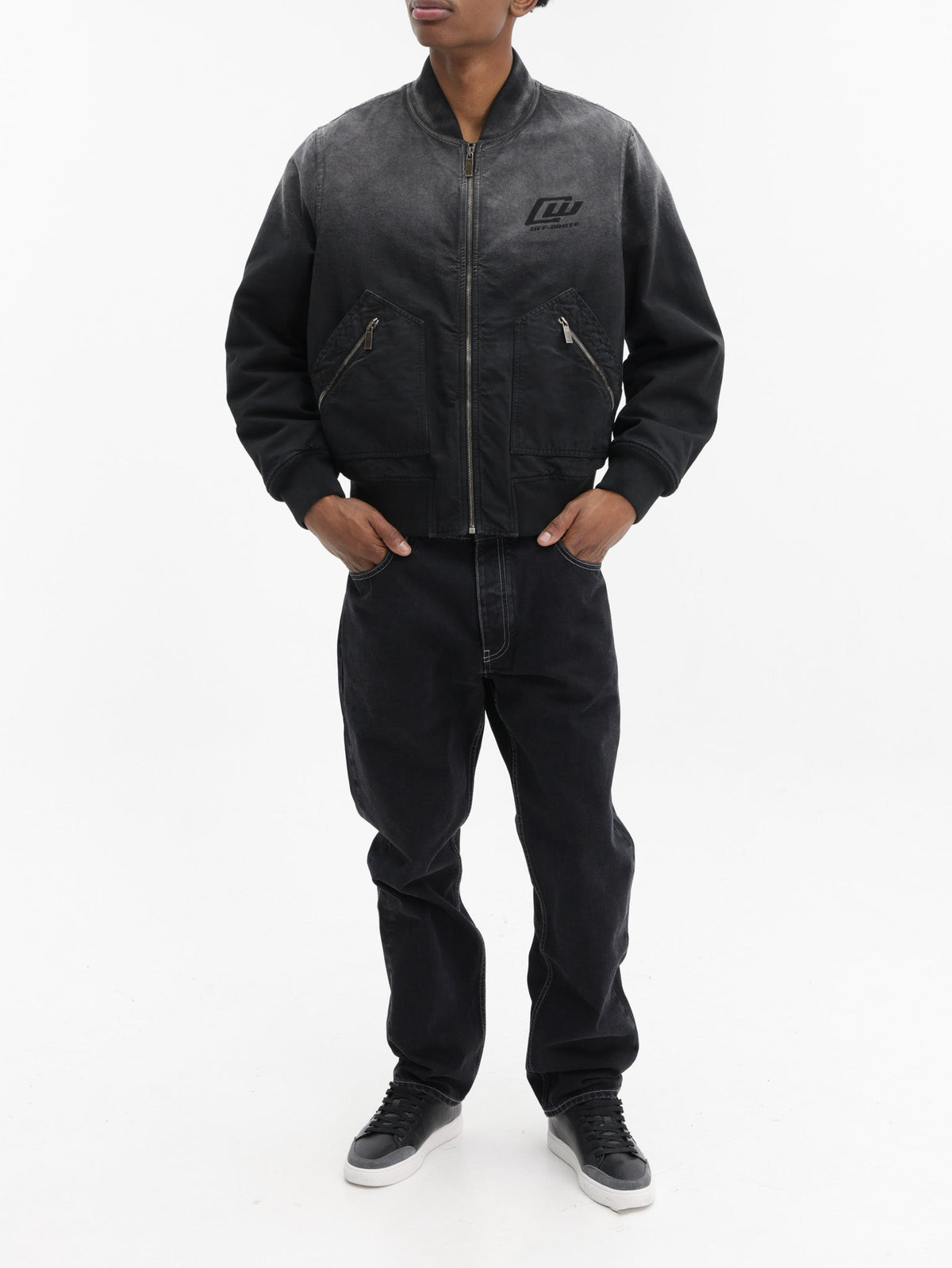 Off - White Jeans Half Arrow Darted Black