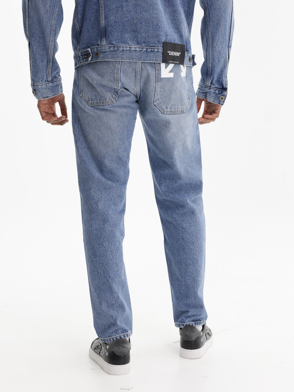 Off - White Jeans Half Arrow Darted Medium Wash