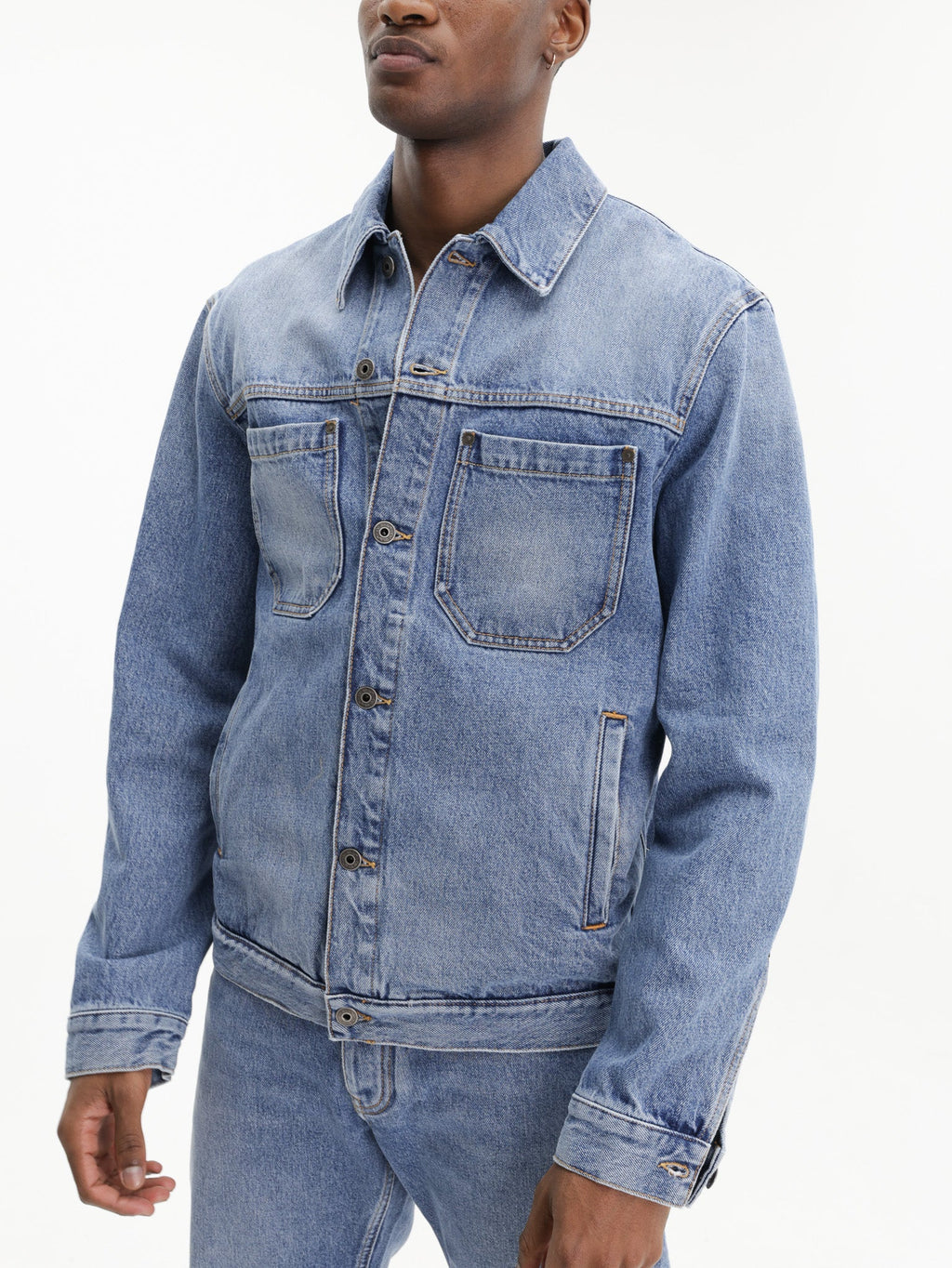 Off - White Jacket Half Arrow Denim Medium Wash