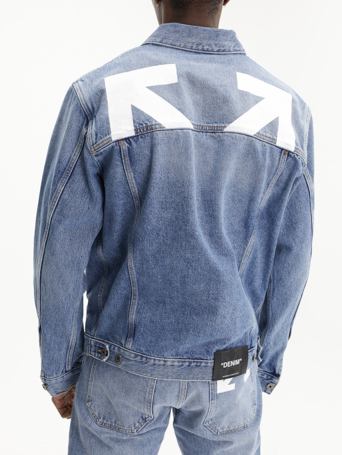 Off - White Jacket Half Arrow Denim Medium Wash