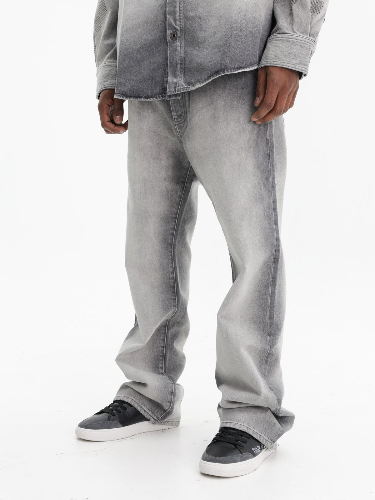 Off - White Jeans Diag Slim Relaxed Grey