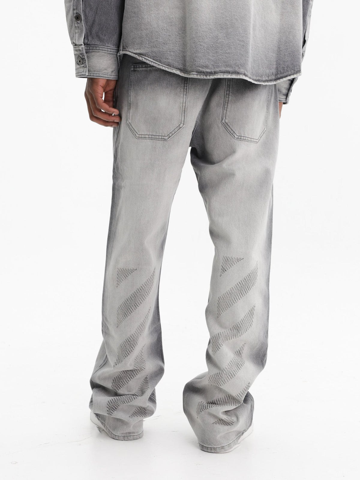 Off - White Jeans Diag Slim Relaxed Grey