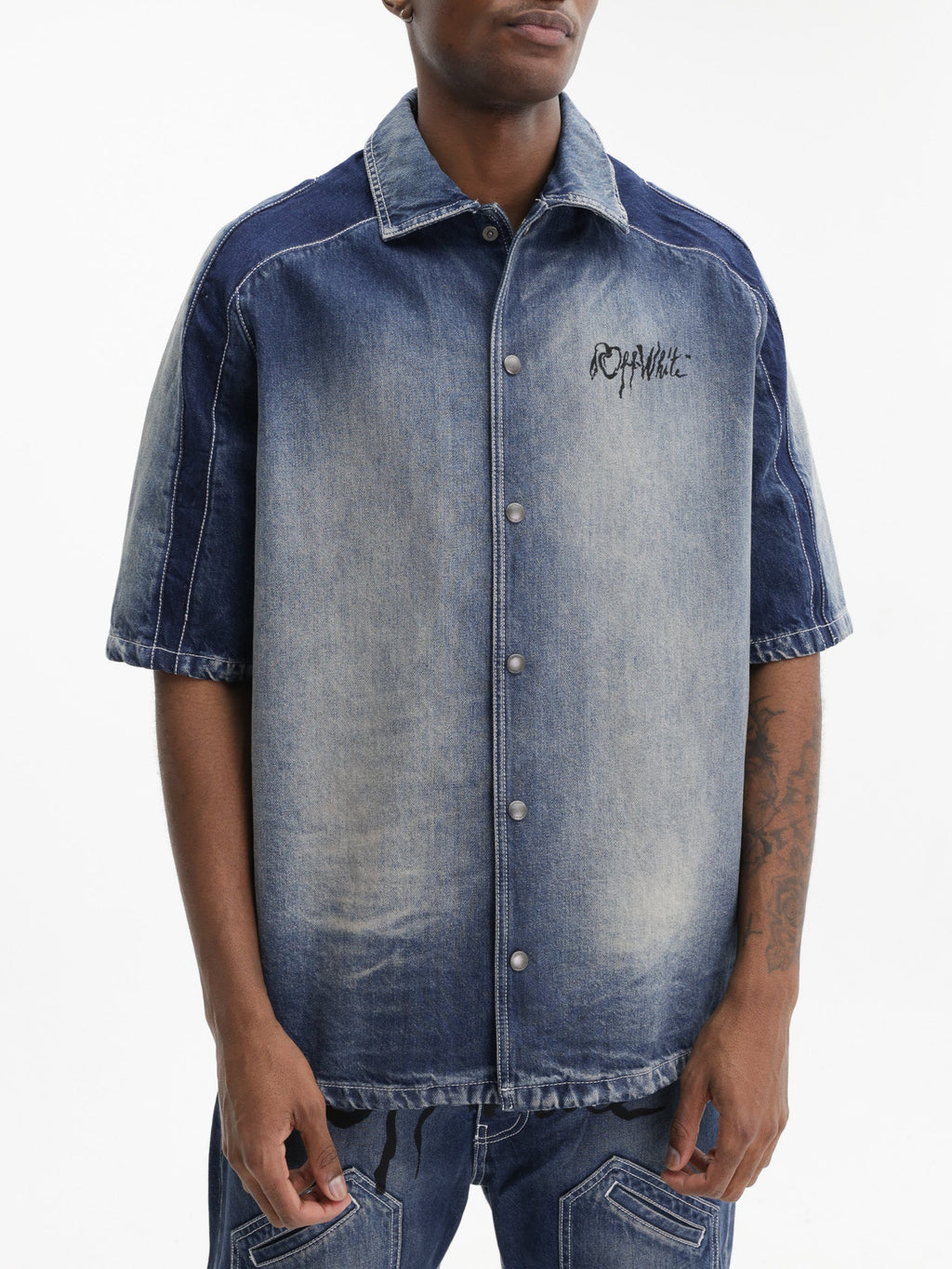 Off - White Shirt Cherry Bowling Dark Wash