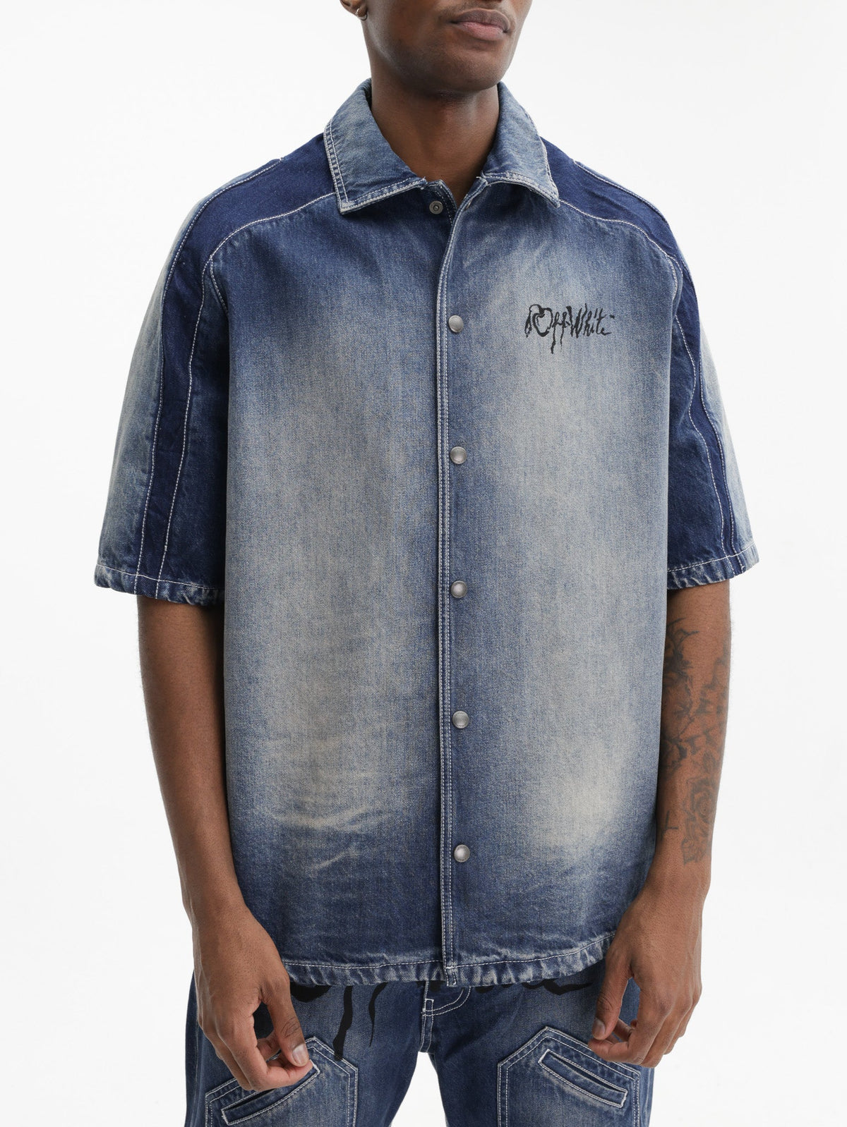 Off - White Shirt Cherry Bowling Dark Wash