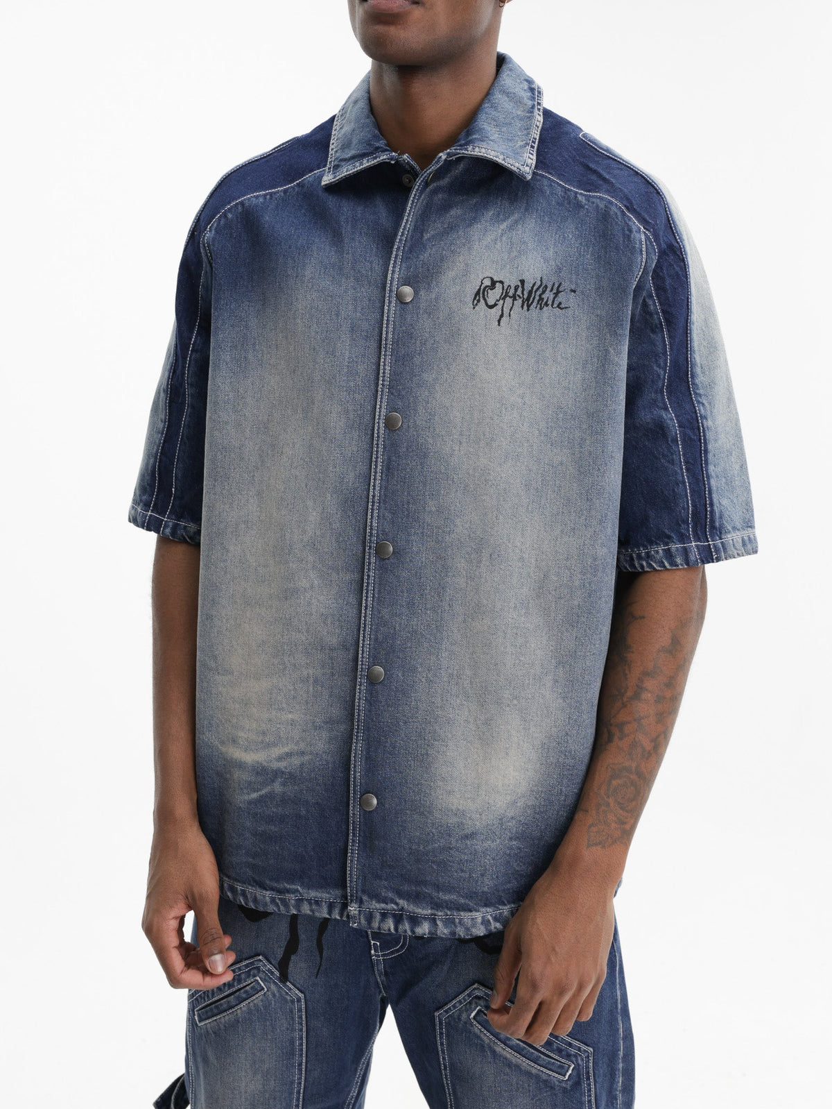 Off - White Shirt Cherry Bowling Dark Wash