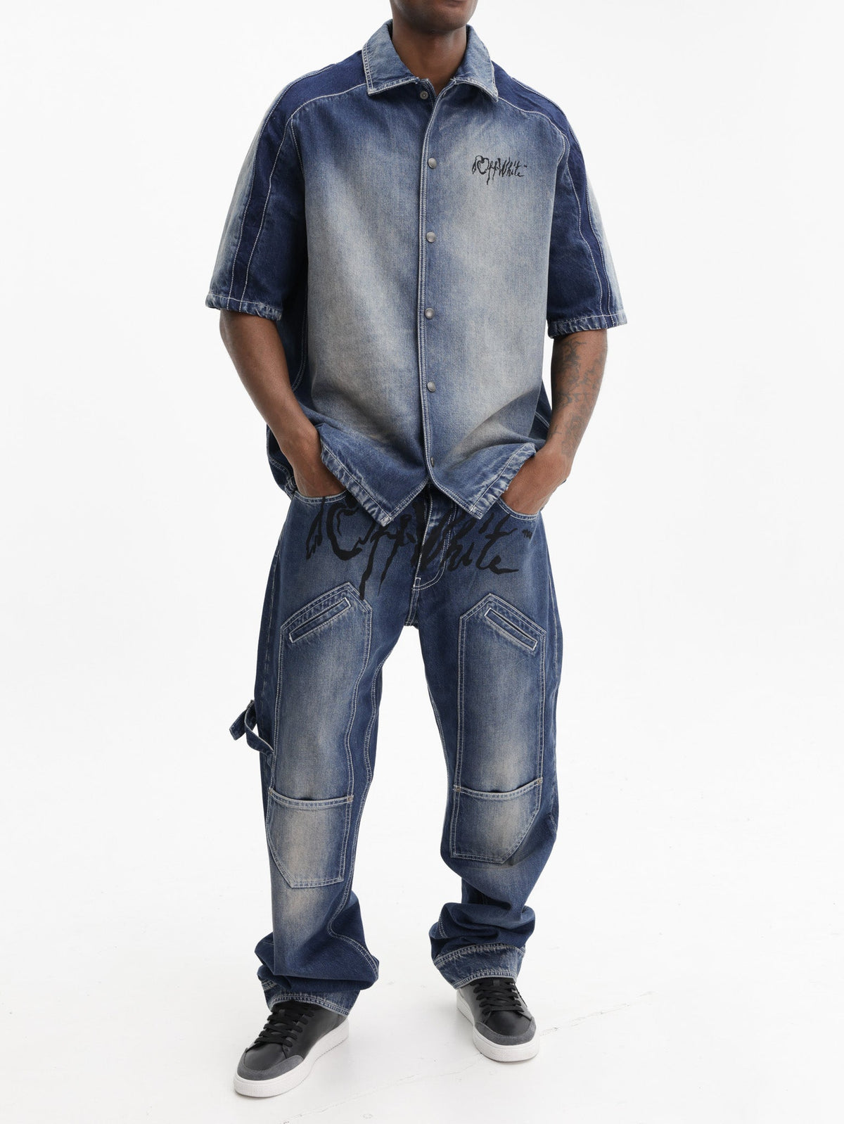 Off - White Shirt Cherry Bowling Dark Wash