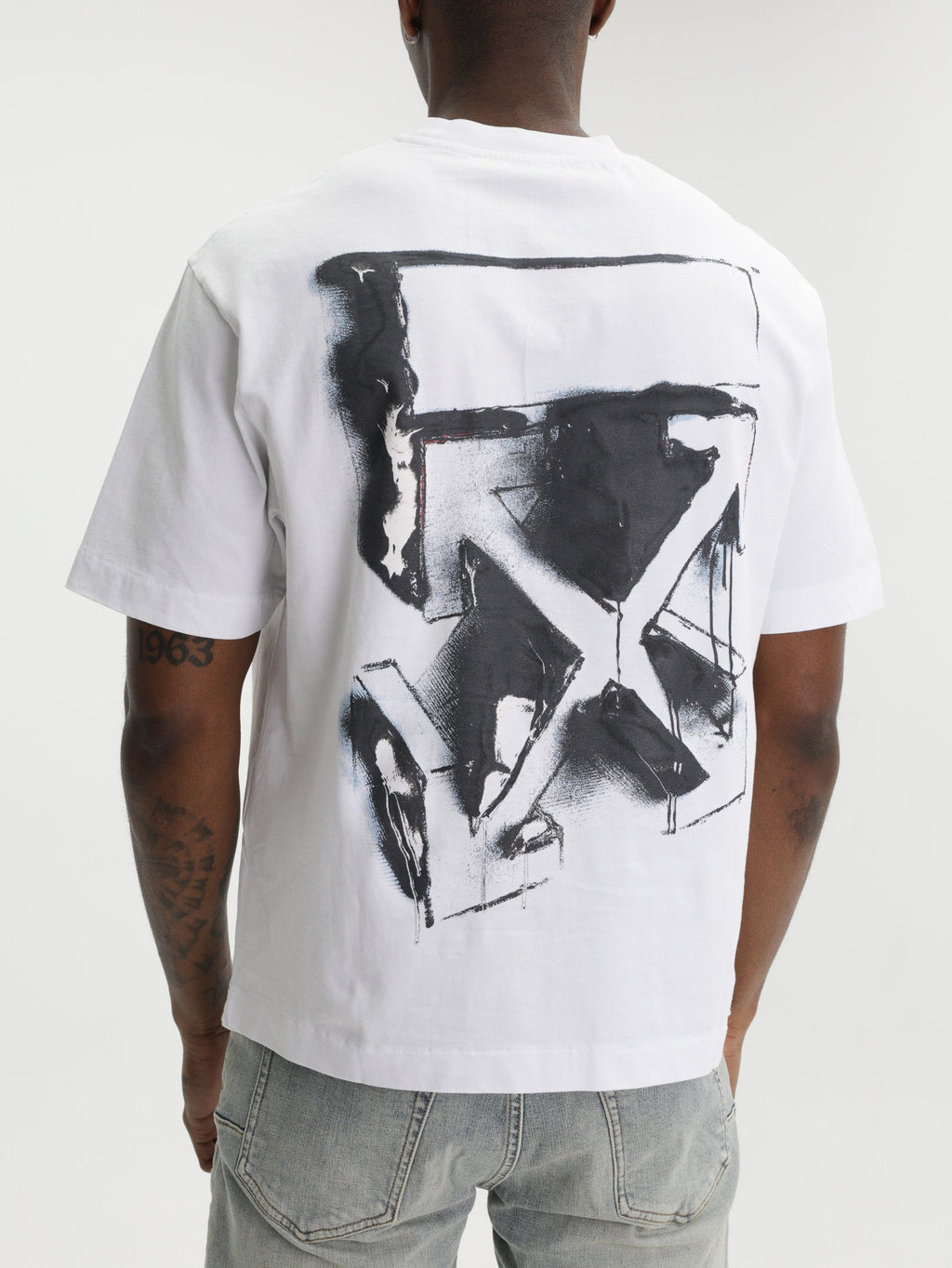 Off - White T-Shirt 3d Arrow Spray  White