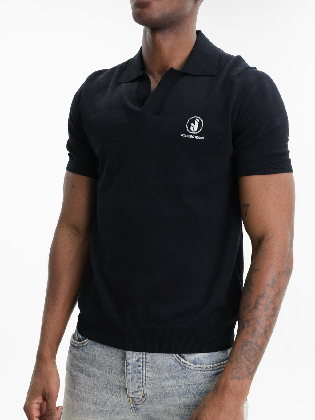 Iceberg Jeans T-Shirt Ibj White Logo Black