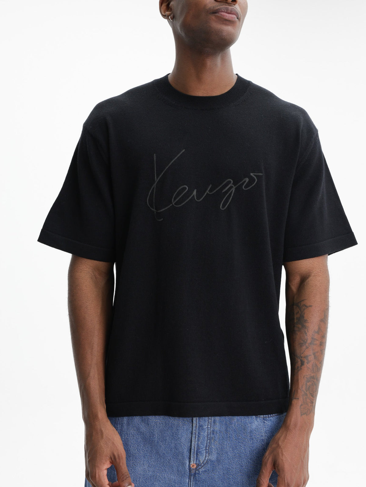 Kenzo T-Shirt Signature Embroidery Black