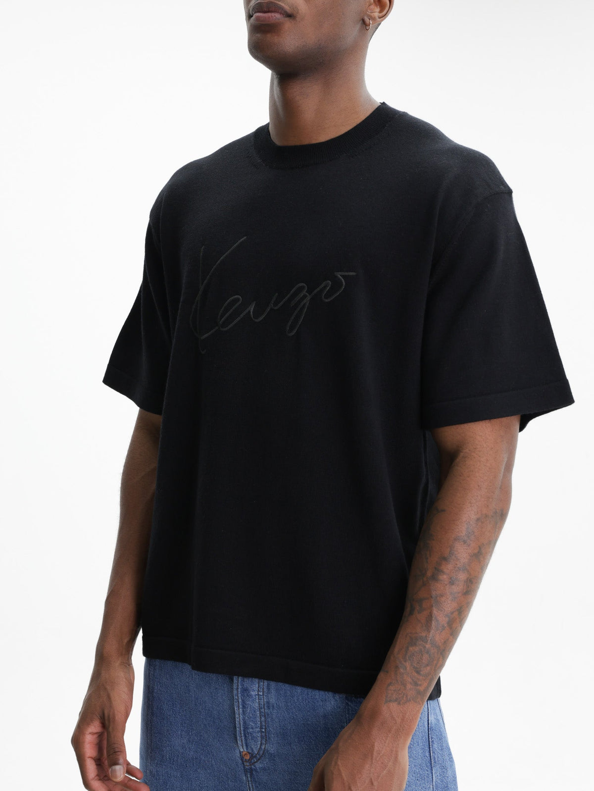 Kenzo T-Shirt Signature Embroidery Black
