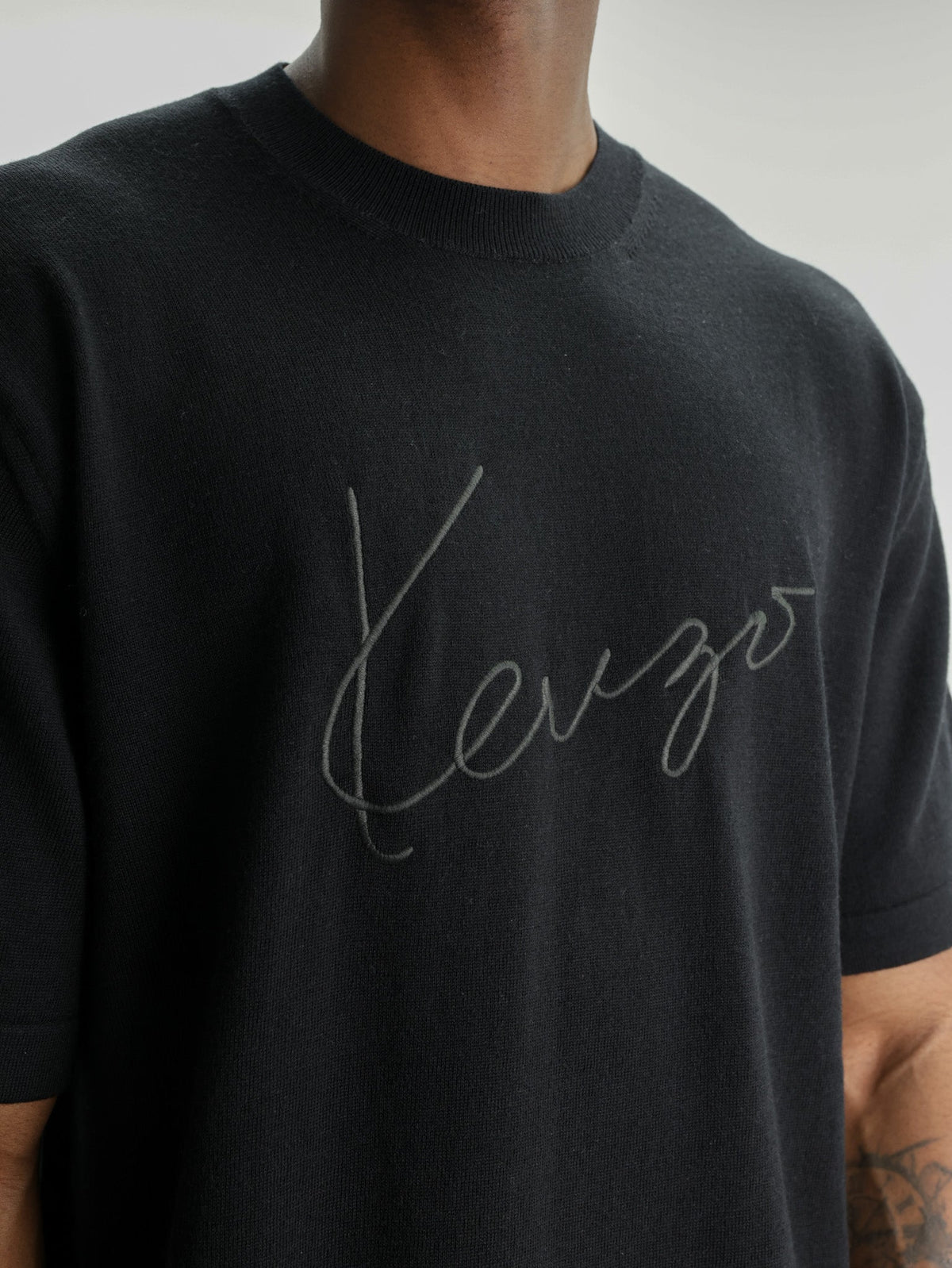 Kenzo T-Shirt Signature Embroidery Black