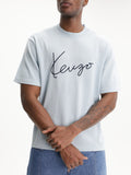 Kenzo T-Shirt Signature Embroidery Blue