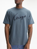 Kenzo T-Shirt Signature Embroidery Blue