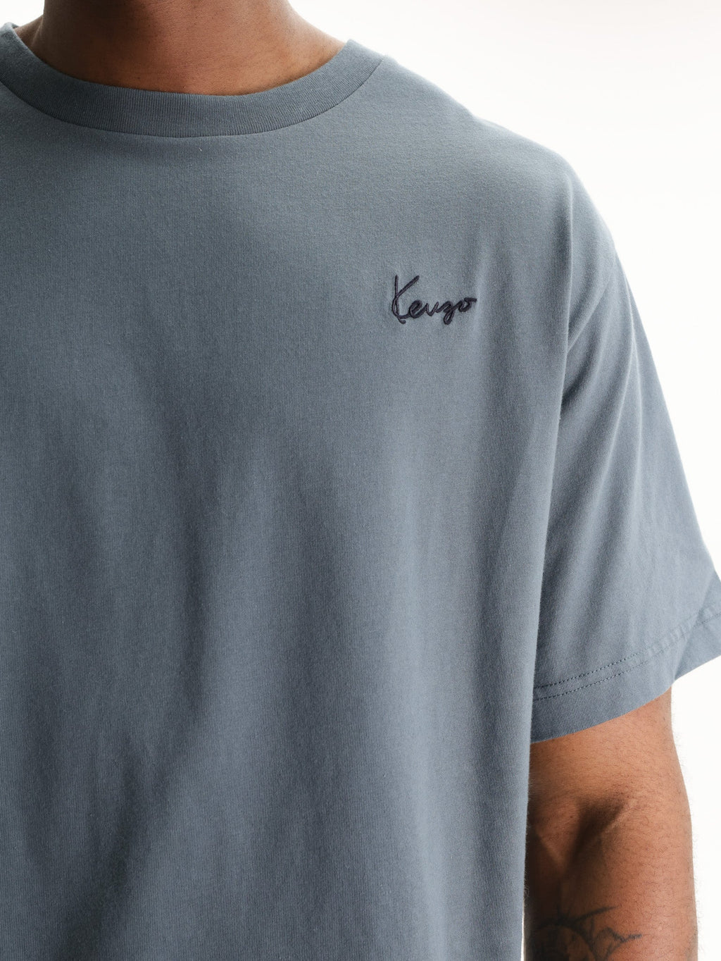 Kenzo T-Shirt Signature Embroidery Blue