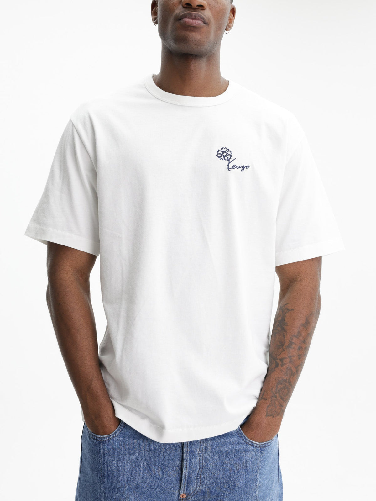 Kenzo T-Shirt Tulip Embroidery Off White