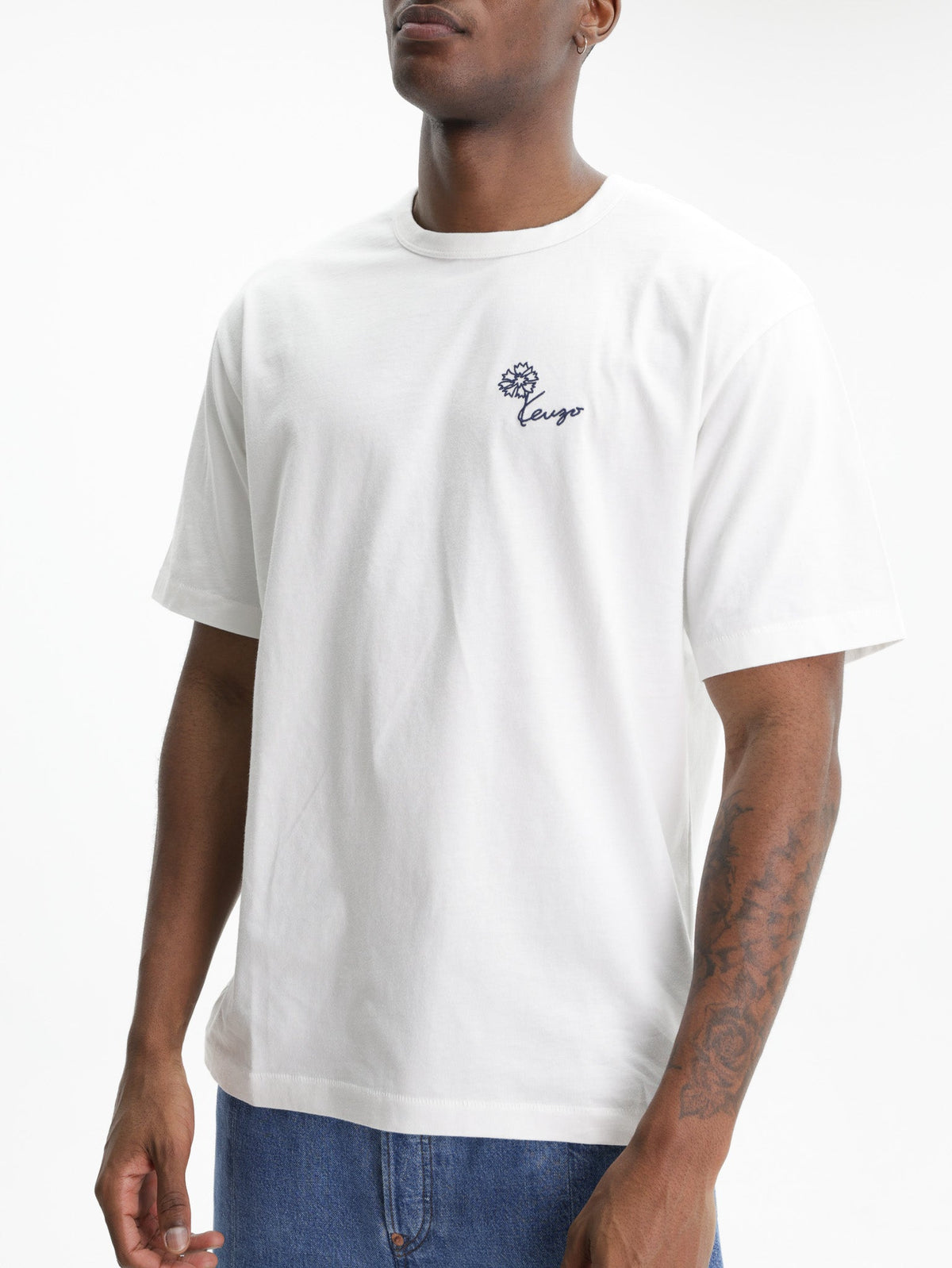 Kenzo T-Shirt Tulip Embroidery Off White