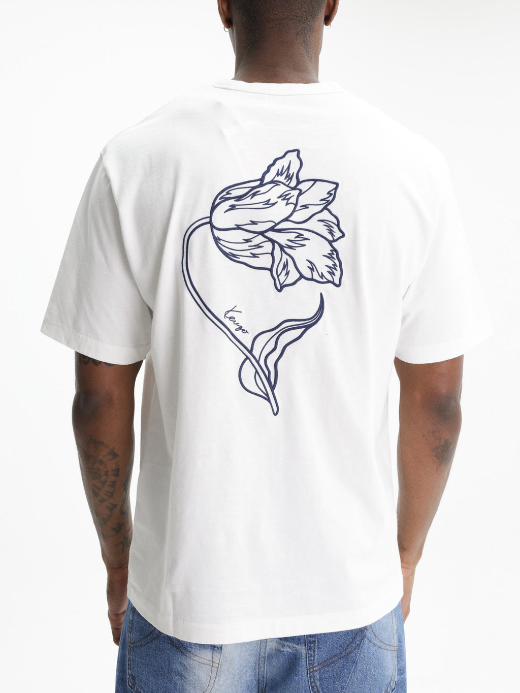 Kenzo T-Shirt Tulip Embroidery Off White