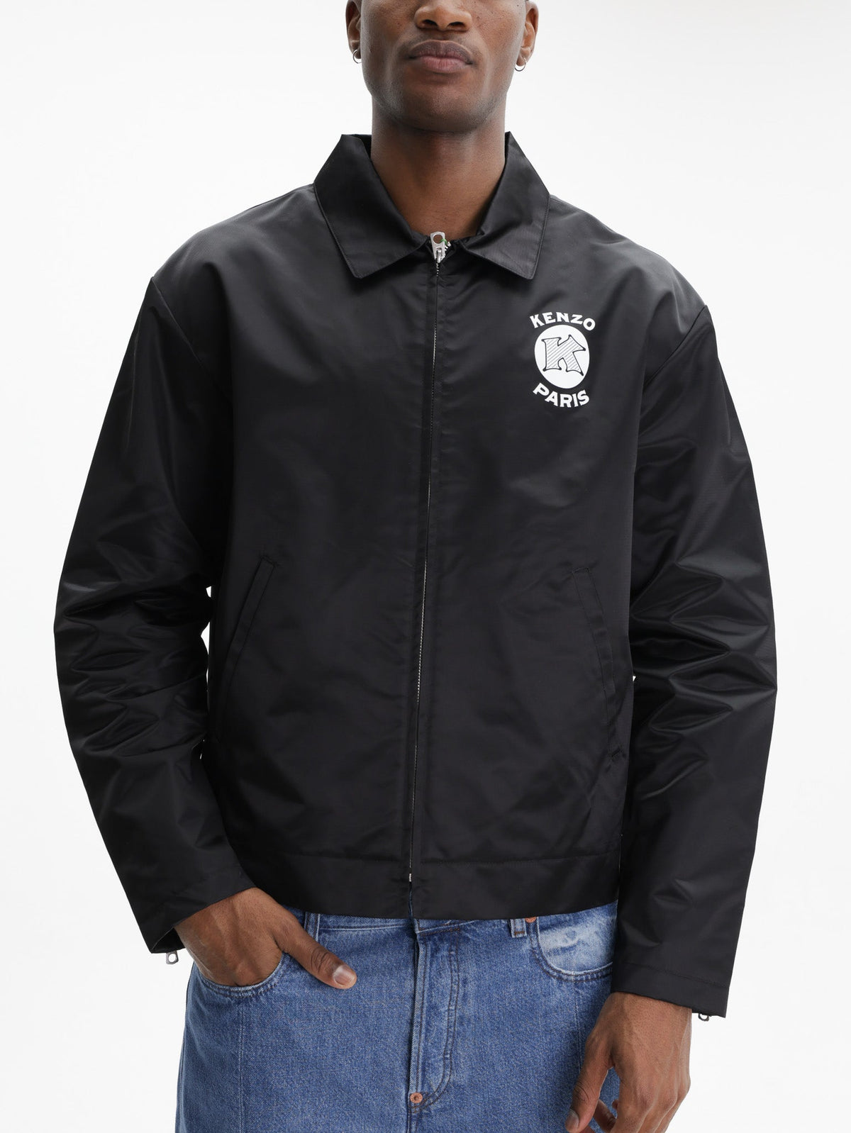 Kenzo Jacket White Paris Logo Black