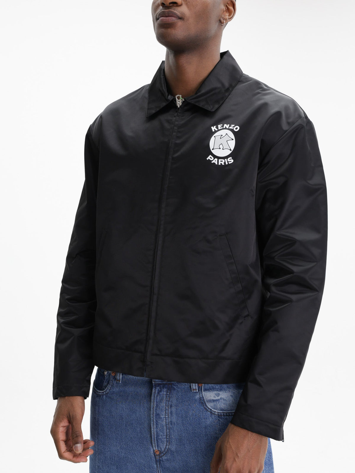 Kenzo Jacket White Paris Logo Black