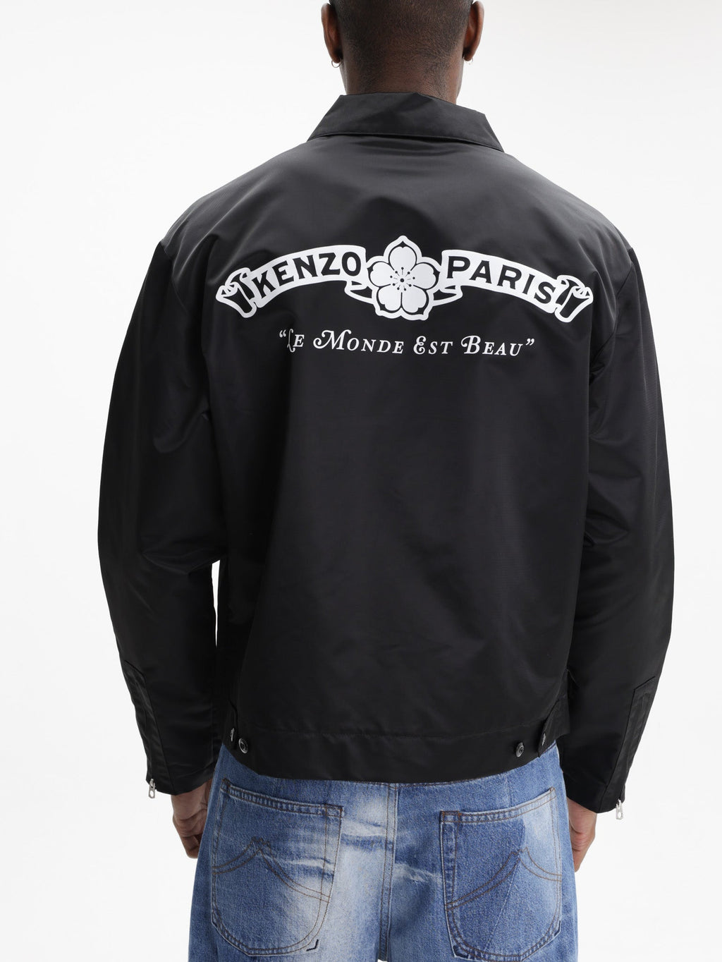 Kenzo Jacket White Paris Logo Black