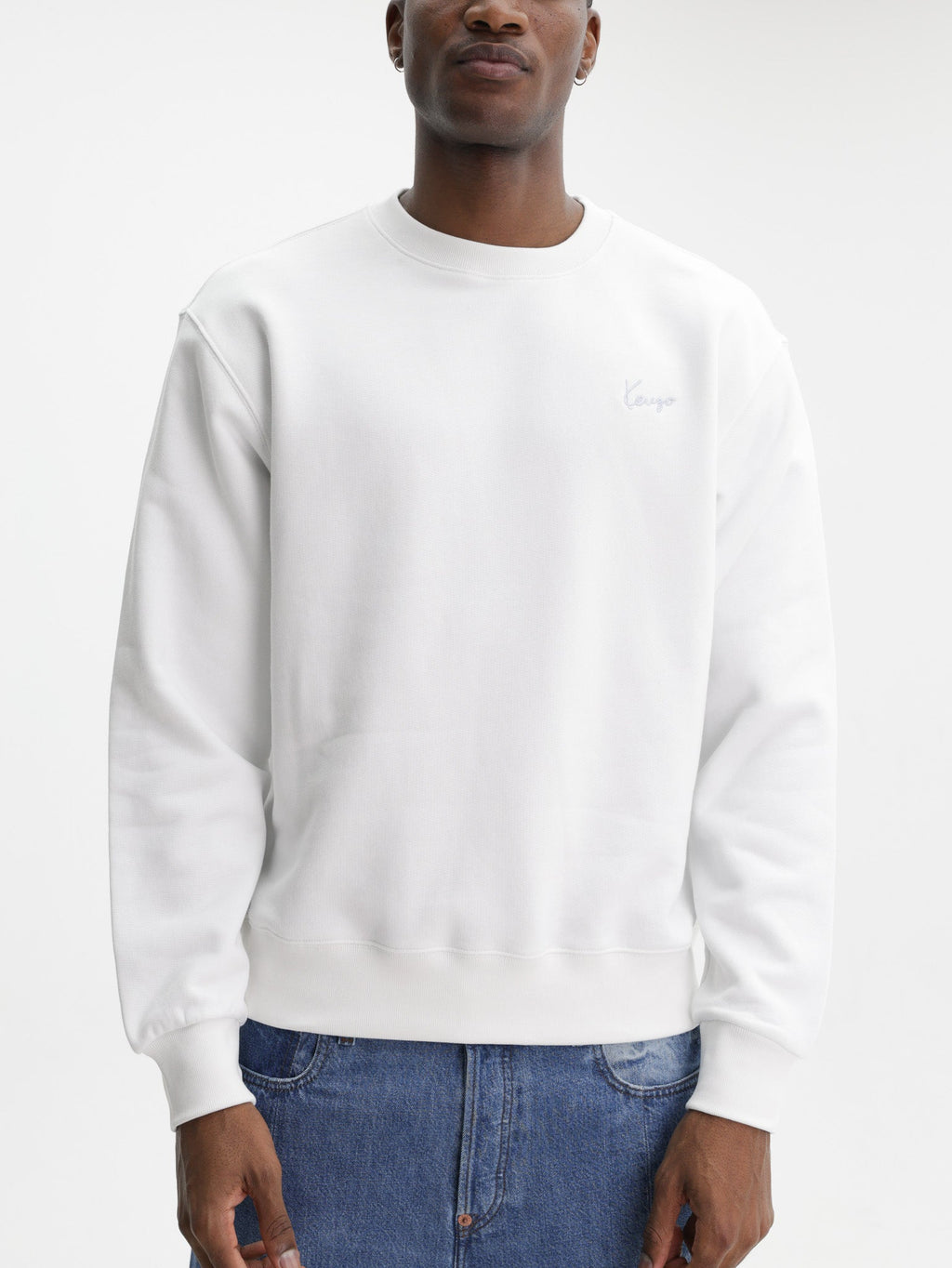 Kenzo Sweater Signature Embroidery Off White