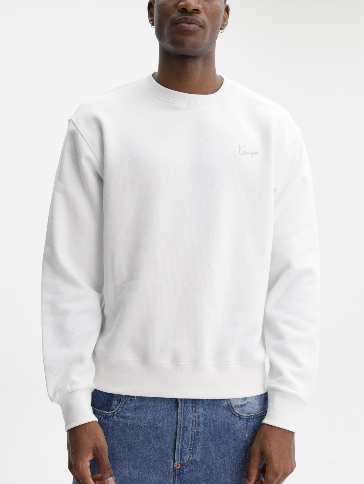 Kenzo Sweater Signature Embroidery Off White