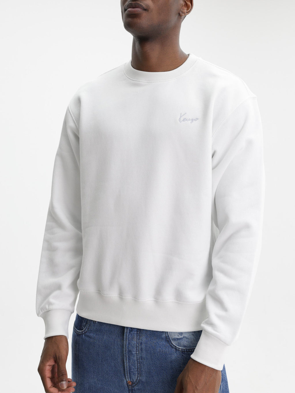 Kenzo Sweater Signature Embroidery Off White