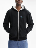 Kenzo Hoodie Blue Tulip Zip Up Black