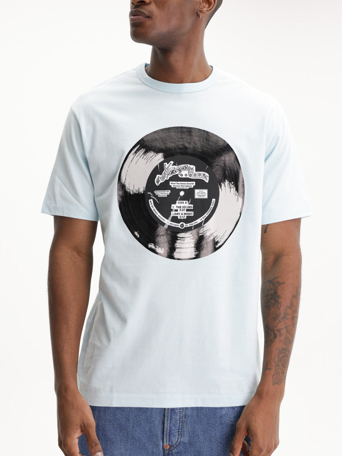 Kenzo T-Shirt Sounds Print  Light Blue