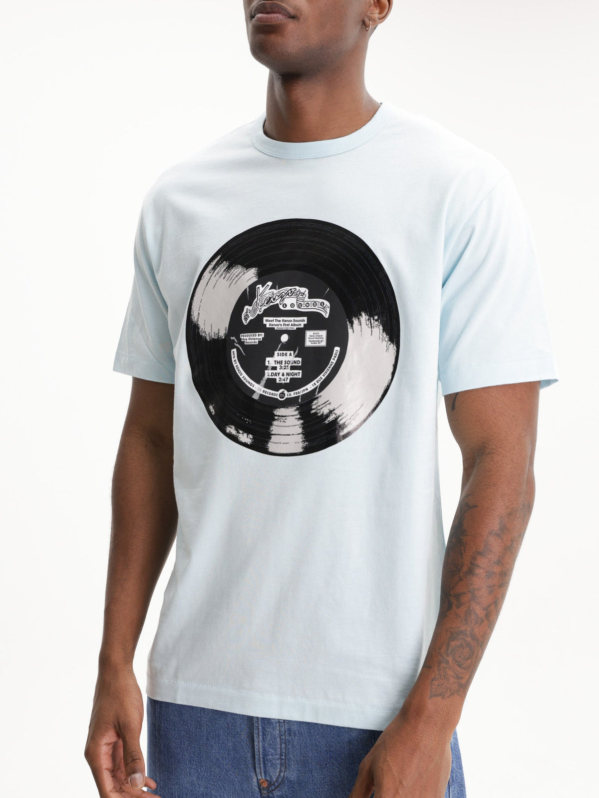 Kenzo T-Shirt Sounds Print  Light Blue