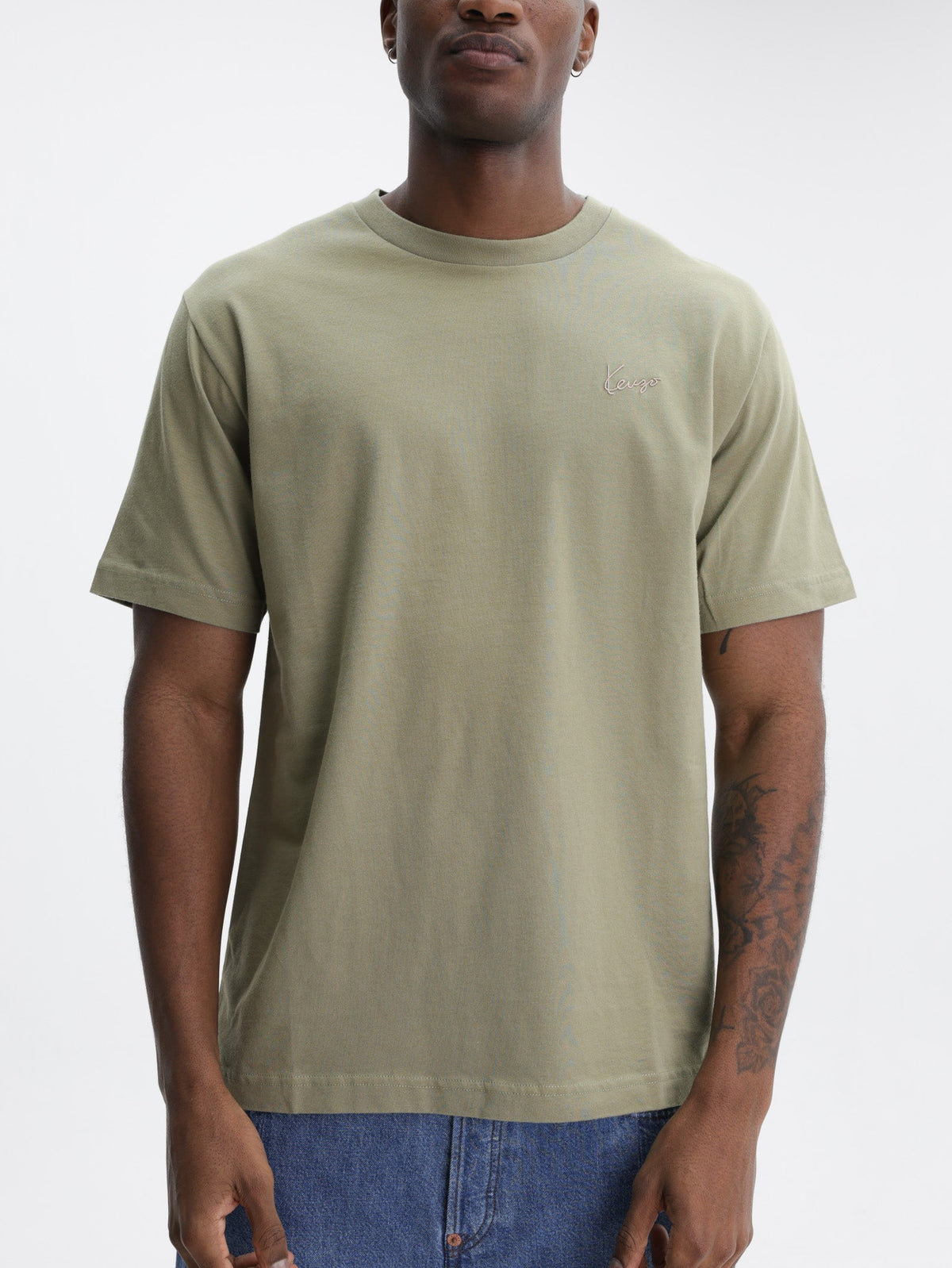 Kenzo T-Shirt Signature Embroidery Khaki