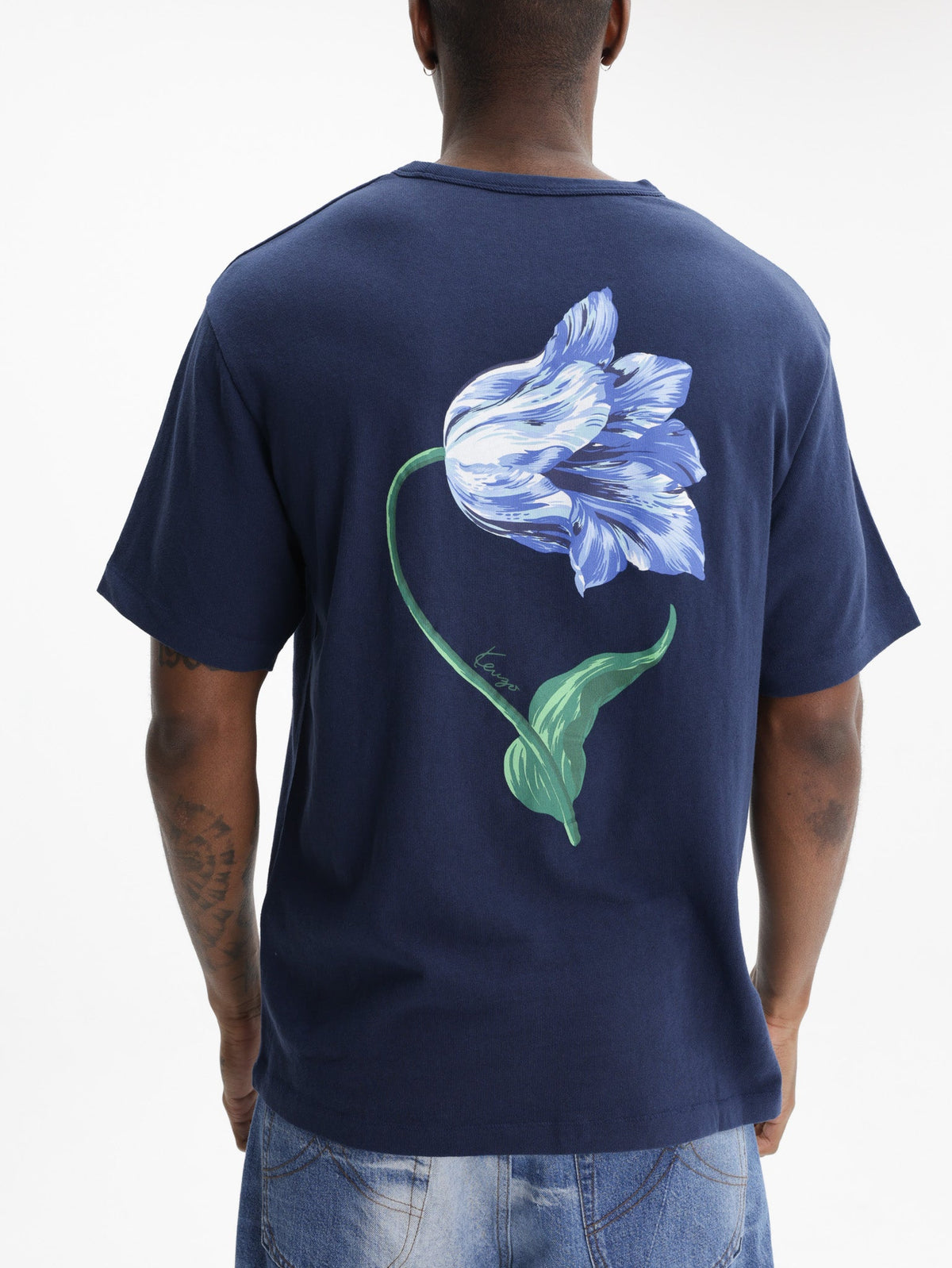 Kenzo T-Shirt Tulip Embroidery Blue/Black